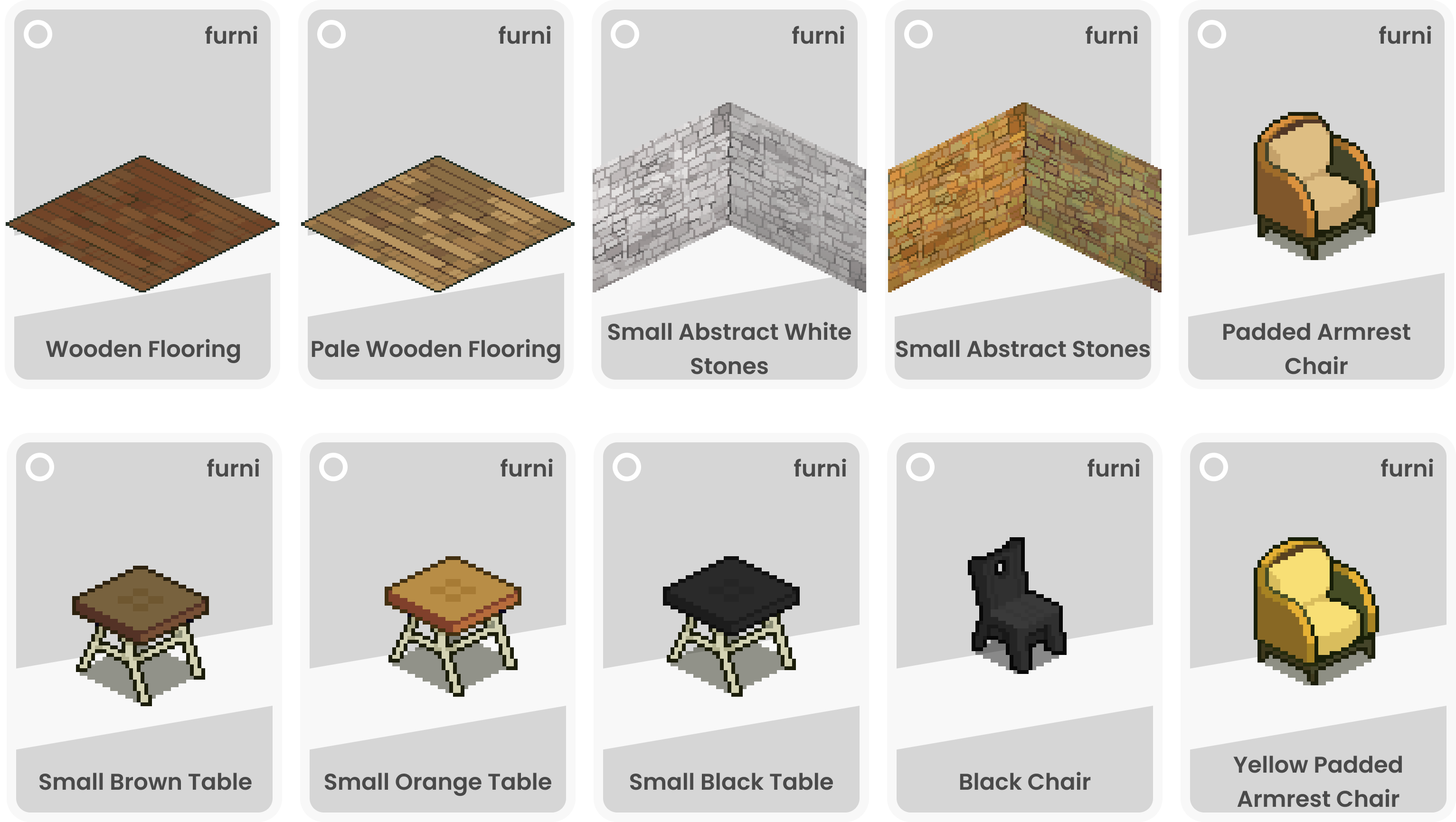 Furniture items